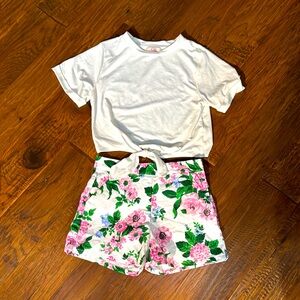 Janie and Jack Pink Floral Shorts and GB top